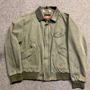 Kakadu Mens Large- leather collar Double Bay Bomber  Jacket